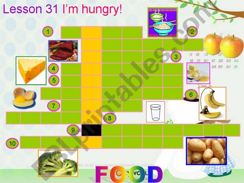 Food Crossword powerpoint - Slide 1