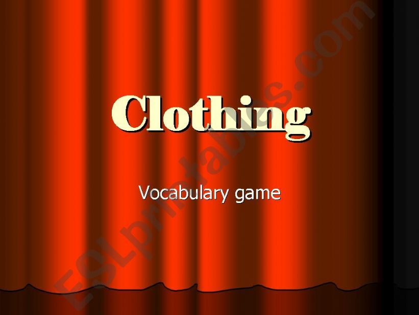 clothes game powerpoint