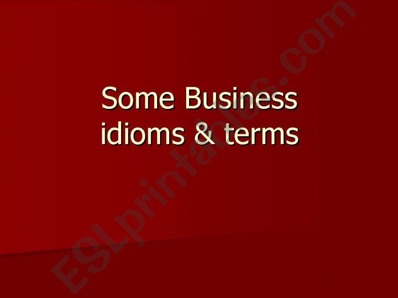 business idioms powerpoint