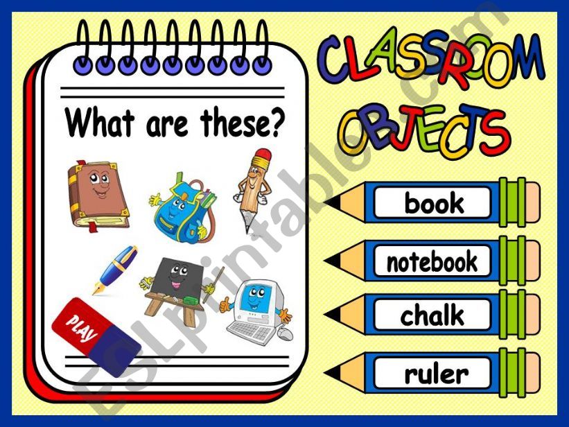 CLASSROOM OBJECTS - GAME powerpoint