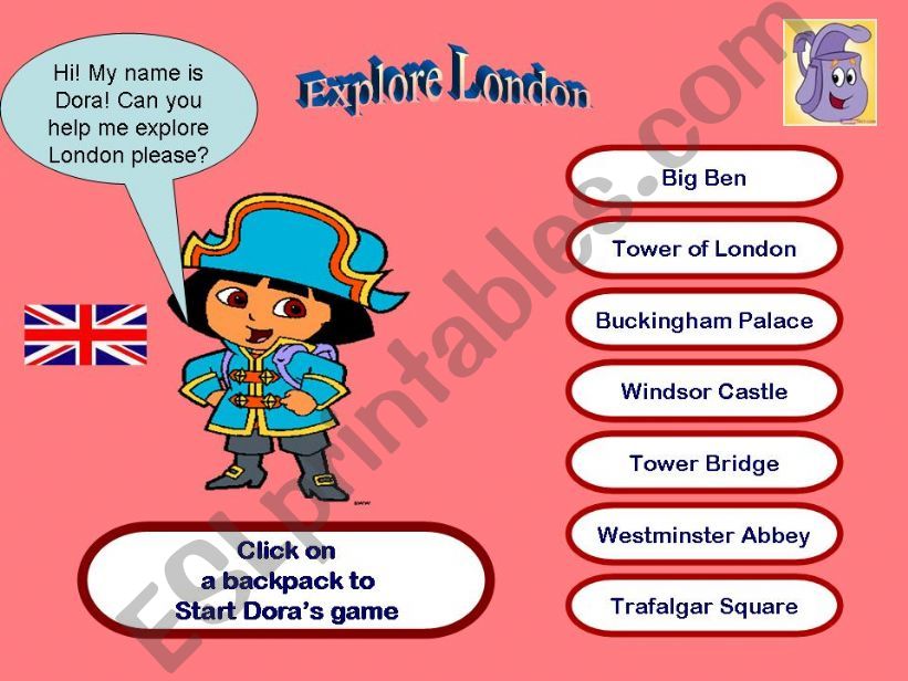 Explore London with Dora powerpoint