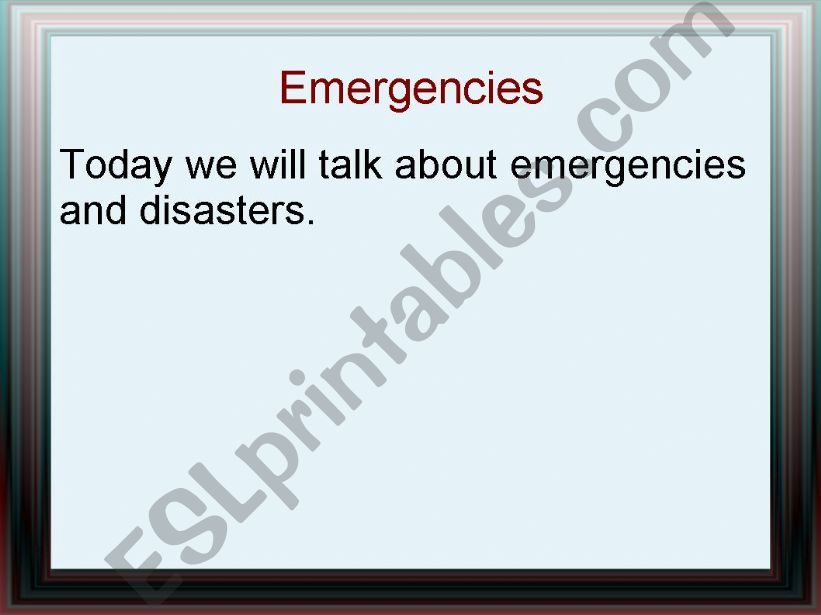 Emergency powerpoint