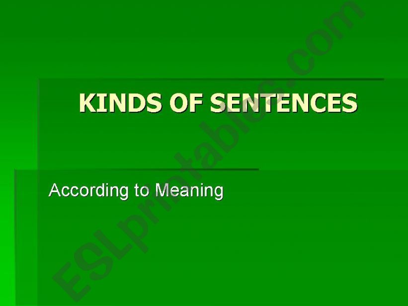 Kinds of Sentences powerpoint