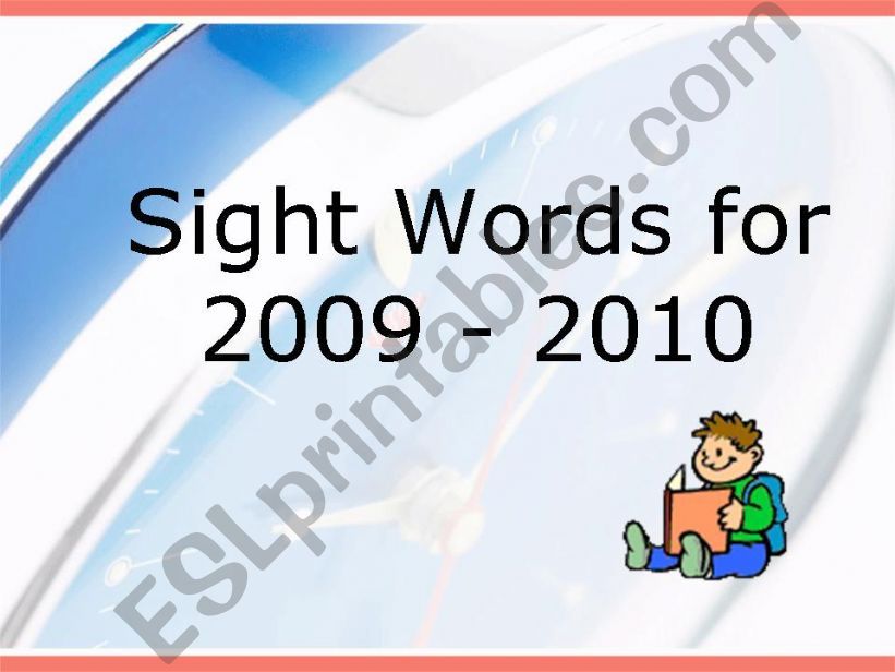 First Grade Sight Words powerpoint