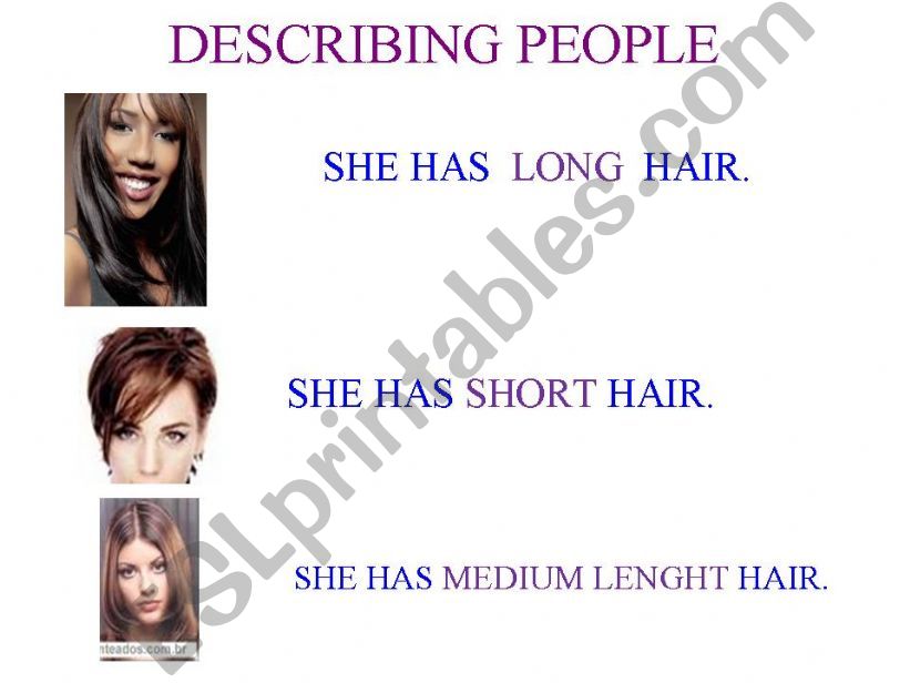 describing people powerpoint