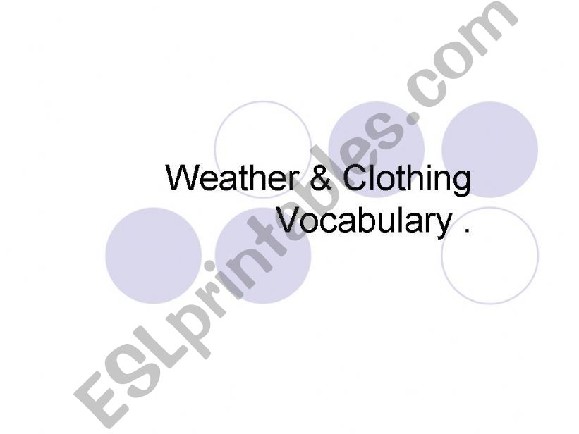 Weather & Clothes powerpoint