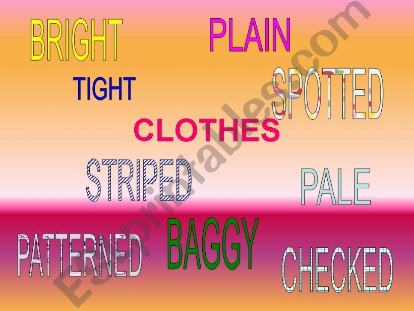 describinh clothes powerpoint