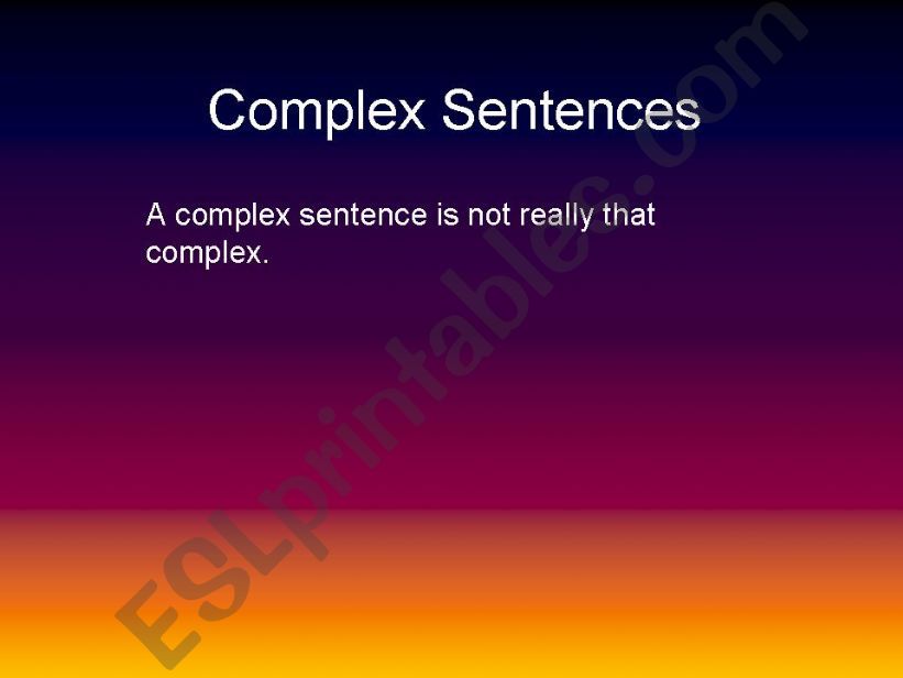 Complex Sentences powerpoint