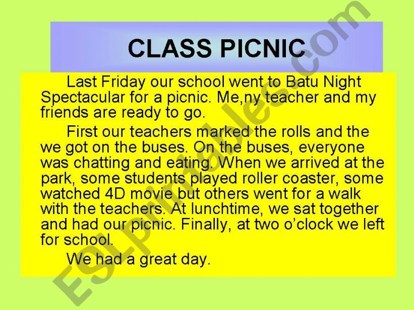 Class Picnic powerpoint