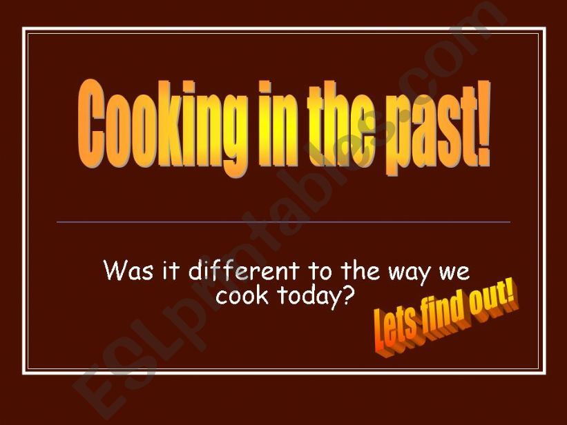 cooking in the past powerpoint