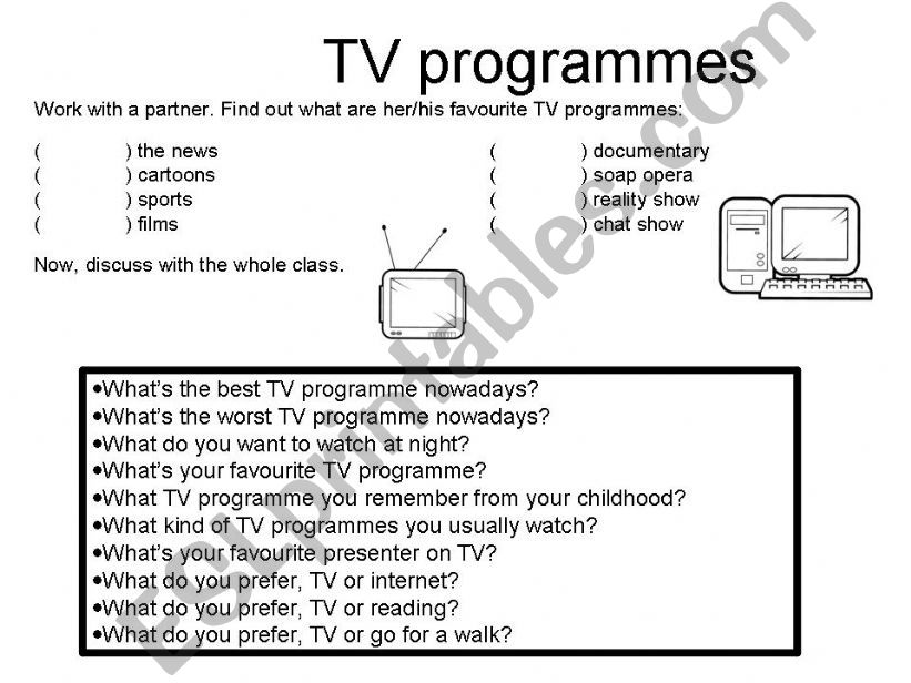 TV programmes powerpoint