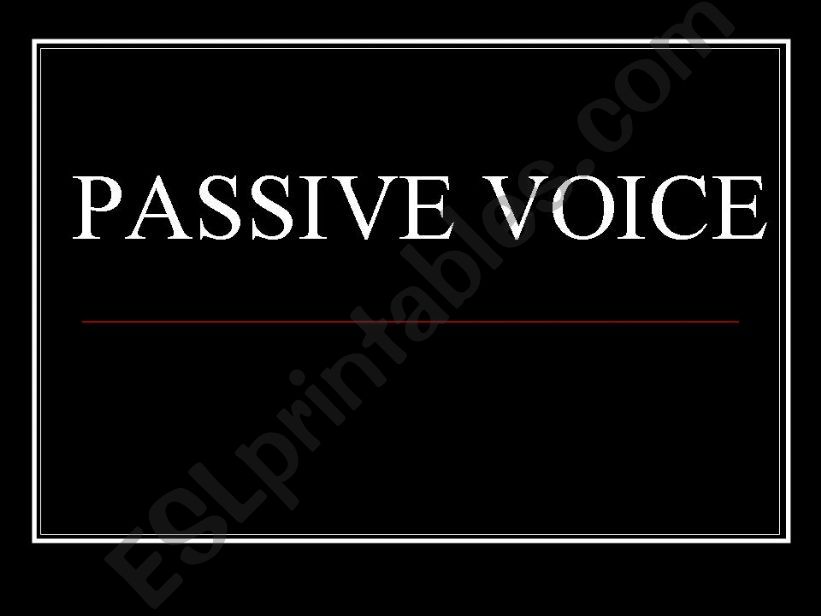 passive voice powerpoint