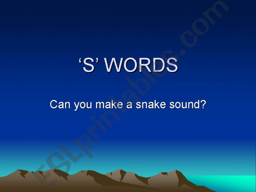 S words powerpoint