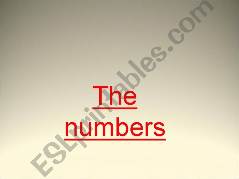 numbers (1 of 3 parts) powerpoint