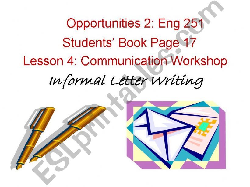 lesson :informal letter writing