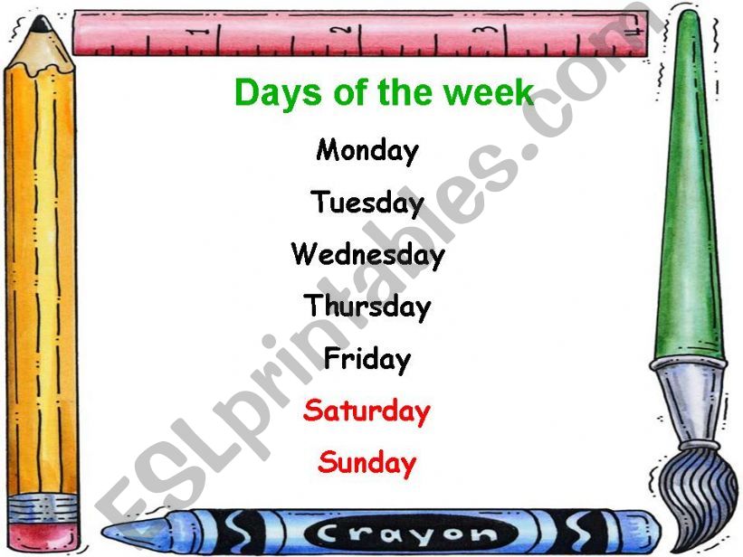 Days of the Week powerpoint