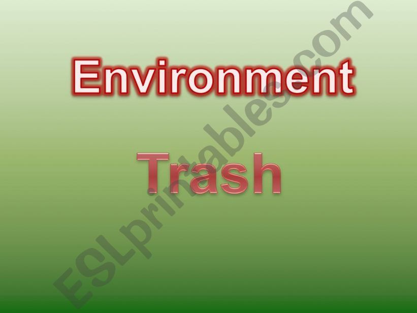 Environment. Trash powerpoint