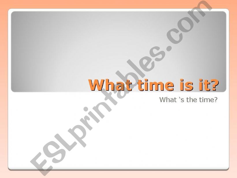 What time is it? powerpoint