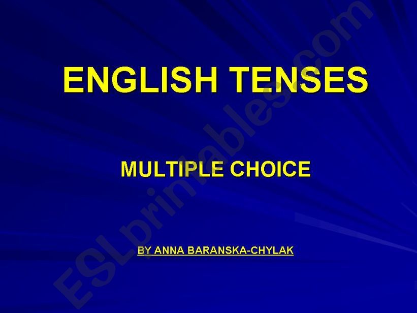 English tenses-multiple choice