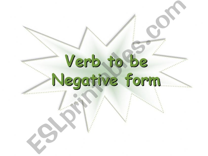 negative -verb to be powerpoint