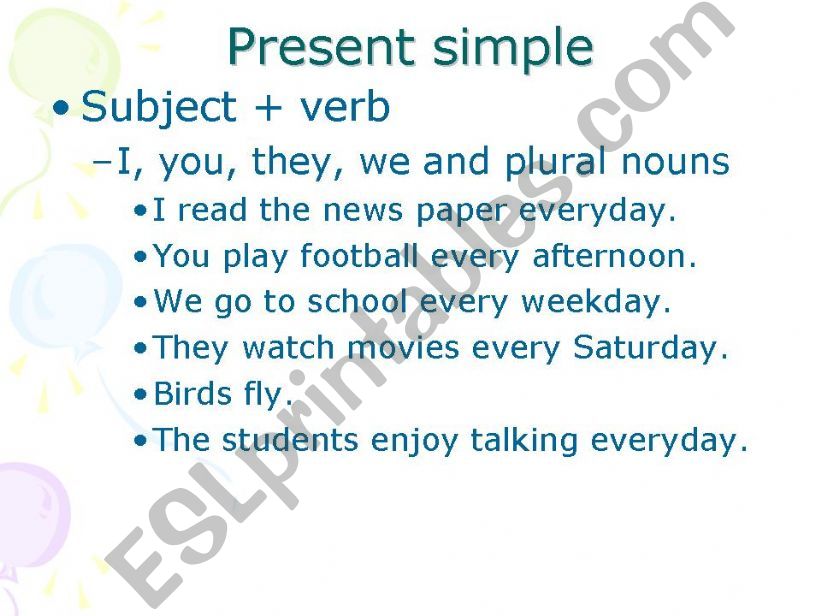 Present Simple Lesson powerpoint
