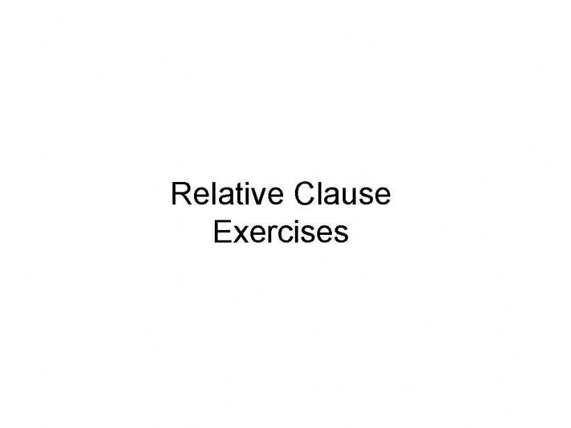 Relative Clause powerpoint