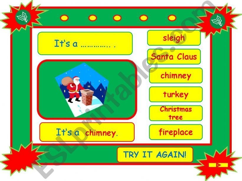 Festivals - CHRISTMAS vocabulary game part 3