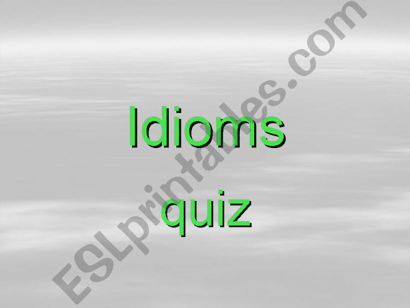 Idioms game powerpoint