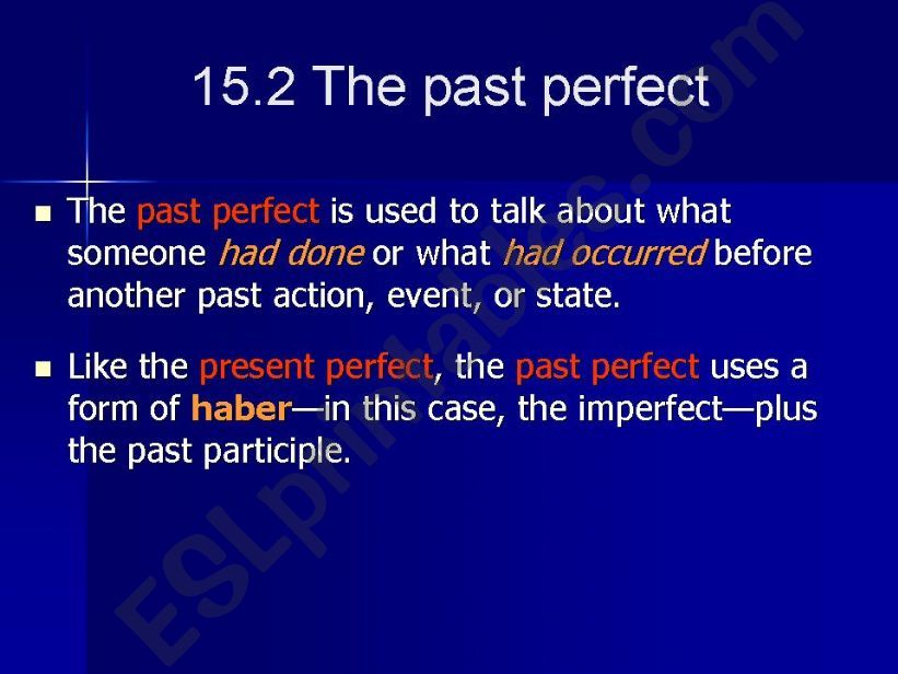 the past perfect powerpoint