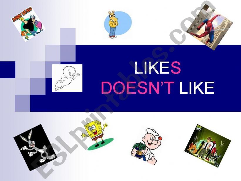 likes/doesnt like with cartoon characters