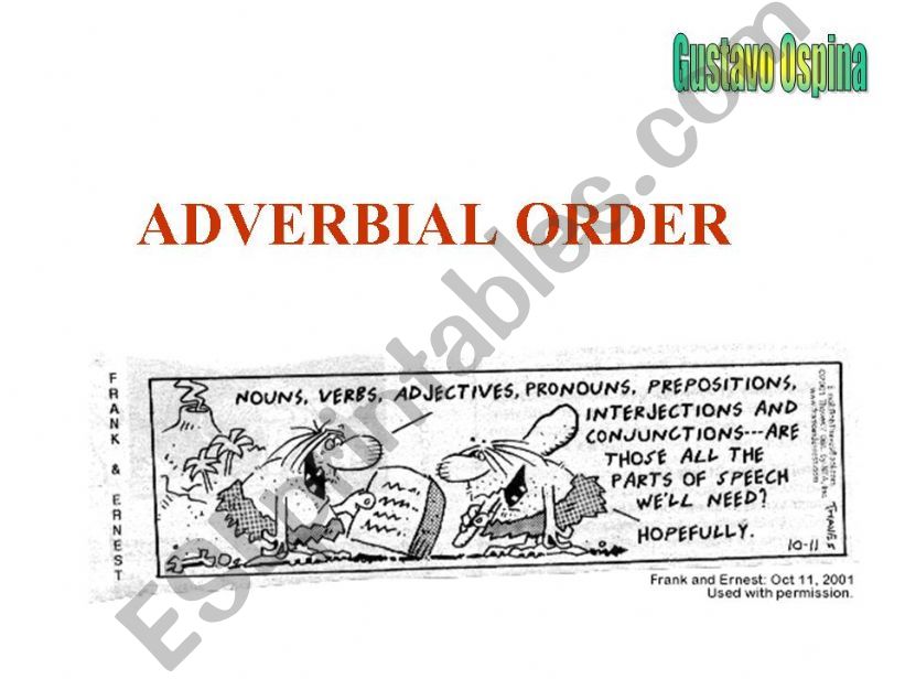 Advervial order powerpoint
