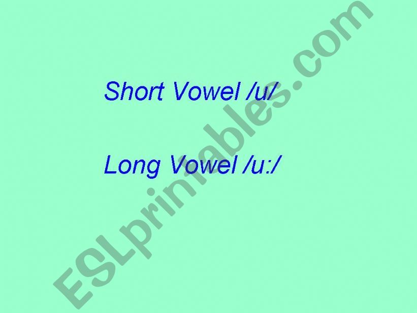 short /u/ and long /u:/ long vowel