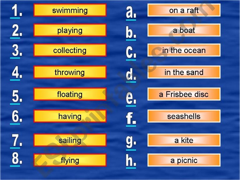 activities at beach powerpoint