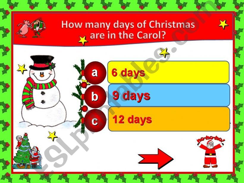 Christmas Quiz game. Part 5 powerpoint