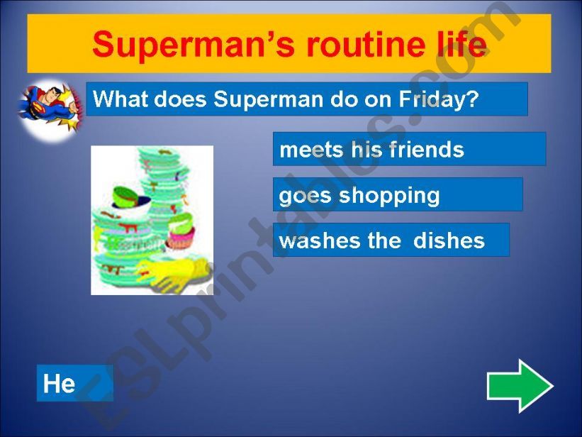 Supermans daily routines 2 powerpoint