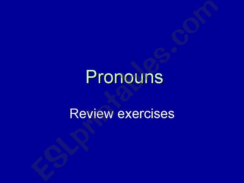 Subject Pronoun powerpoint