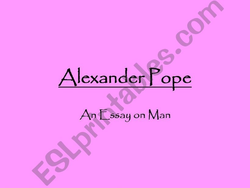Alexander Pope- English Literature