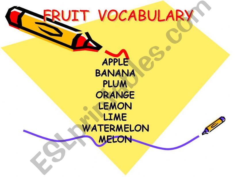 Fruit Vocabulary powerpoint