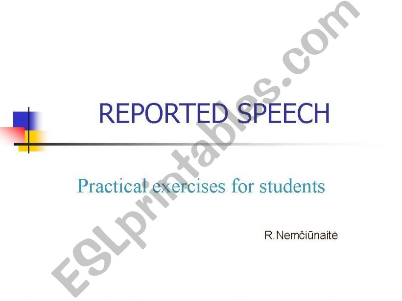 Reported Speech powerpoint