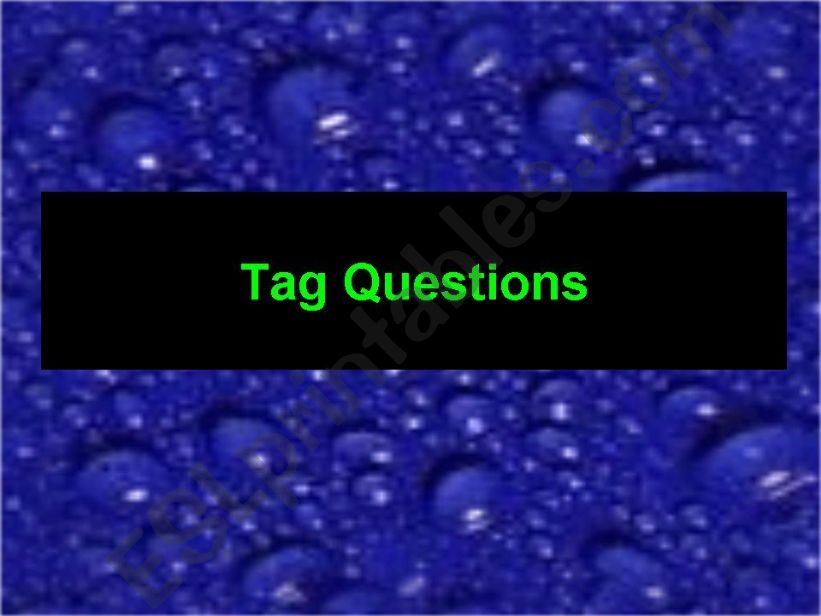 Tag Questions powerpoint