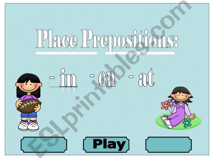 PLACE PREPOSITIONS - GAME powerpoint