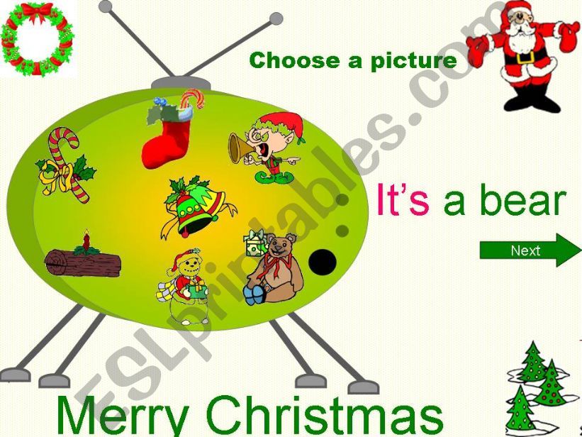 Merry Christmas words powerpoint