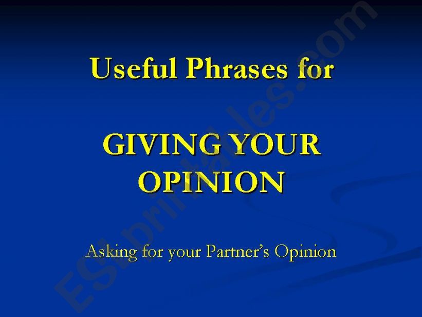 Giving Your Opinion powerpoint