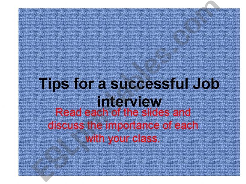 Tips for a successful job iterview