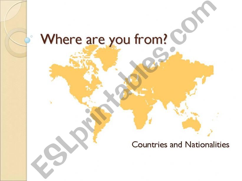 Countries and nationalities - part 1