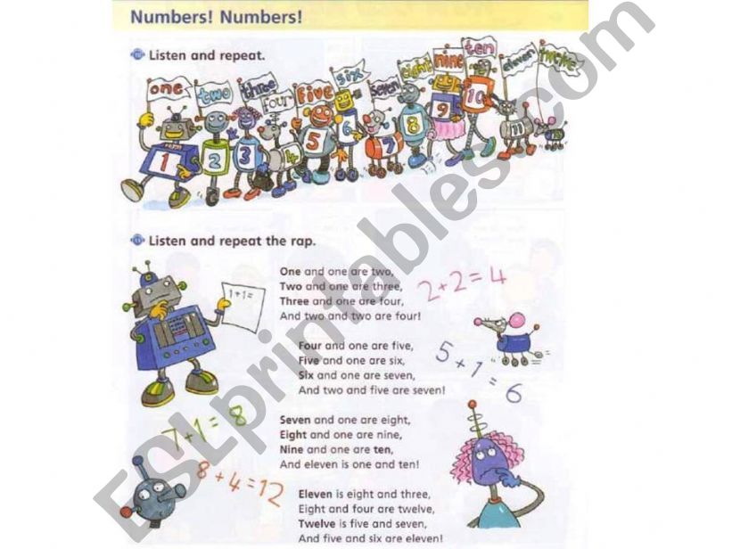 Numbers 1-12 powerpoint