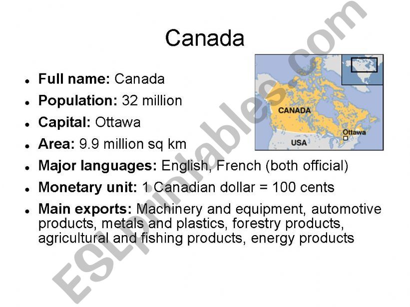 Canada and its provinces powerpoint