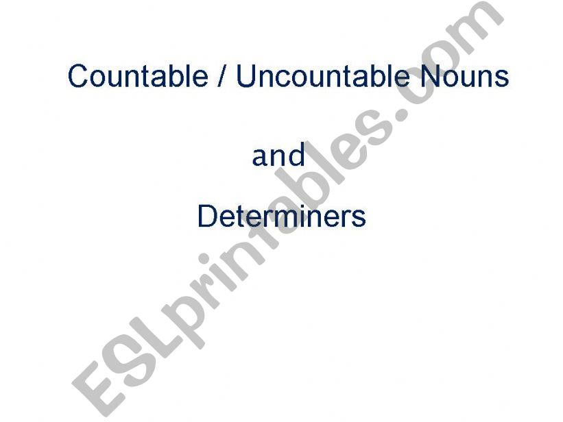 Countable / Uncountable Nouns & Determiners (1)