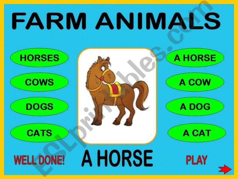 Farm animals + WS powerpoint