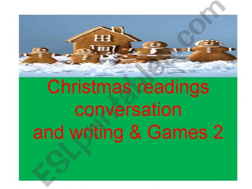 Christmas # 2 reading conversation comprehension games and lesson plan ideas